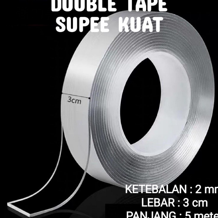 

Harga Terupdate 3gram2mmX5meter Double Tape Nano Tape Ivy Grip Tape Isolasi Selotip 2 Sisi Kuat Dicuci