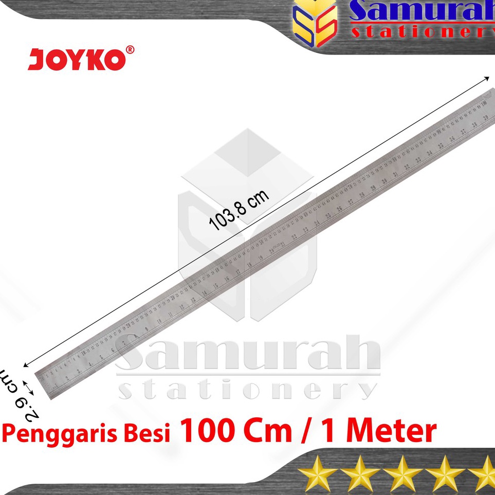 

Best Seller Penggaris Besi Joyko 1 cm RLST1 PCS Ruller Stainless 1 Meter