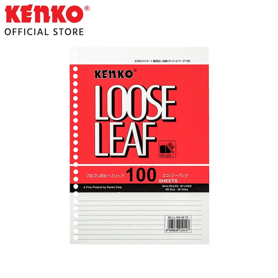 

Produk Terbaik Kertas Binder Loose Leaf Kenko B5 isi 1 Per pack