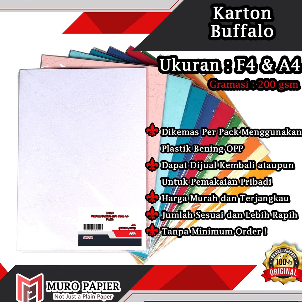 

Baru Berkualitas PER PAK ISI 2 Karton Buffalo 2 gsm A4 F4 by Muro Papier