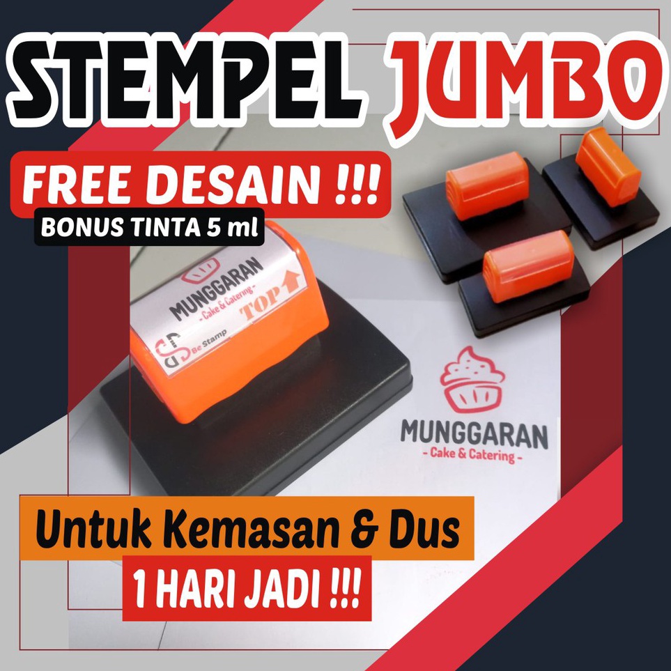 

Spesial Diskon Cetak Stempel Flash Jumbo Untuk Plastik CUP KardusLabel DLL BONUS TINTA