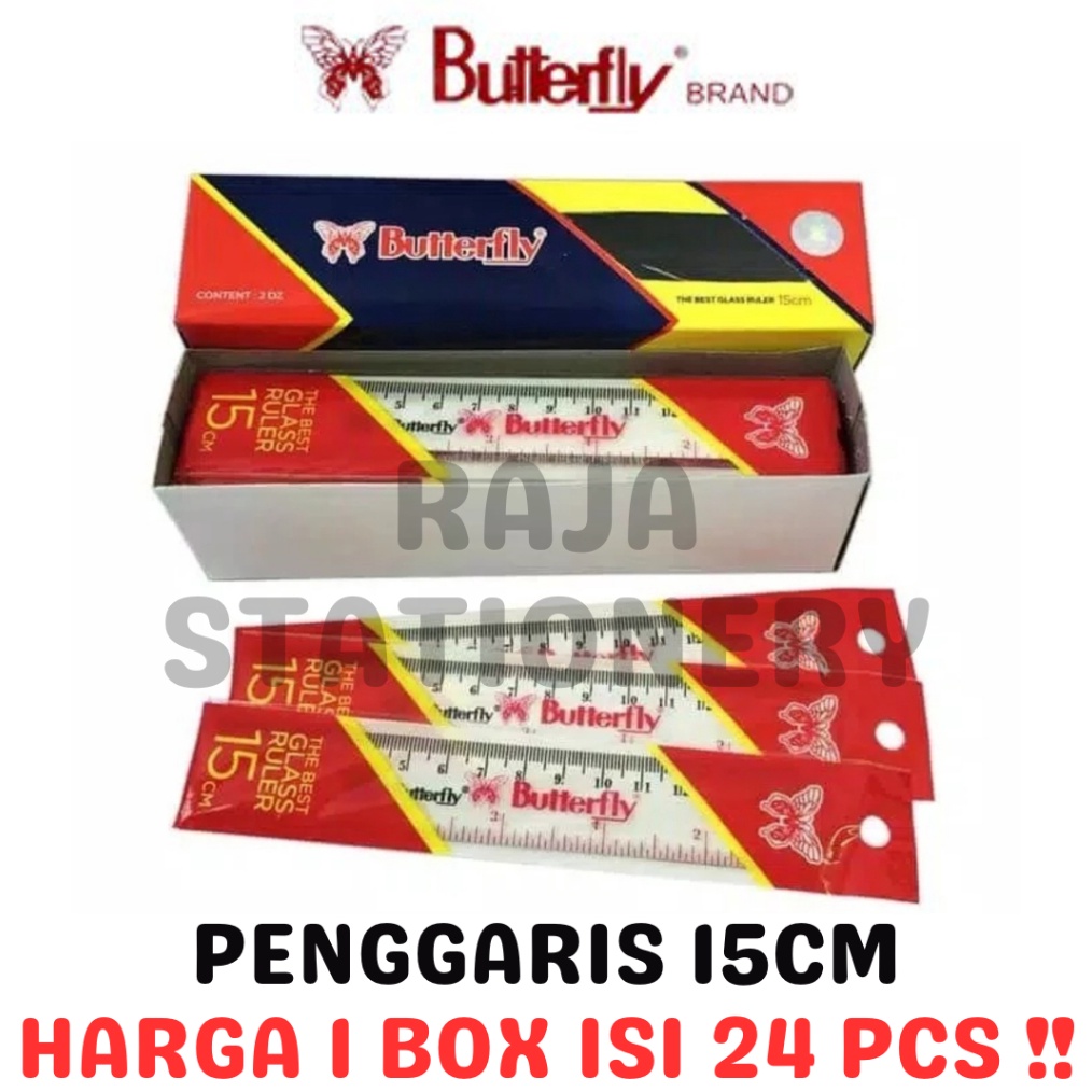 

ART R12T BUTTERFLY RULER 15CM PENGGARIS KUPU KUPU 15CM PANJANG PLASTIK 24PCS