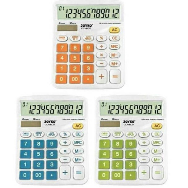 

KODE L6M3 Kalkulator Joyko CC8CO 12 digits check correct Calculator
