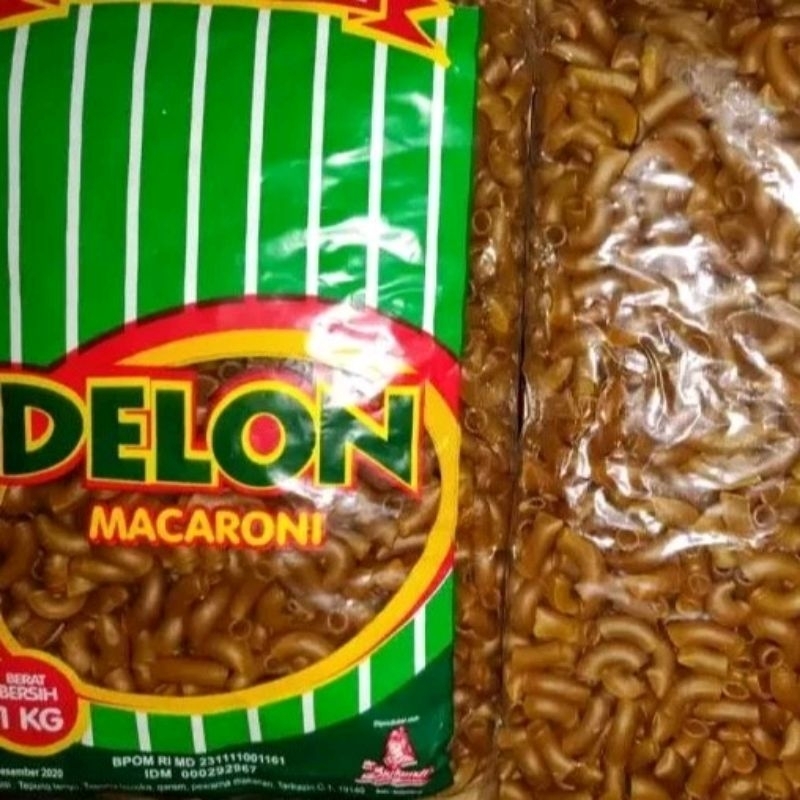 

(MENTAH) Makaroni Delon Hijau Mekar Besar Kemasan ±1kg