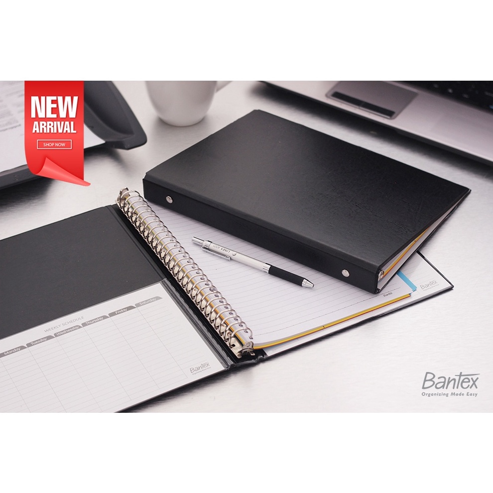 

KODE I4Q4 Bantex Binder Note B5 26 Ring Besi Loose Leaf Multiring Binder Black 1326 1