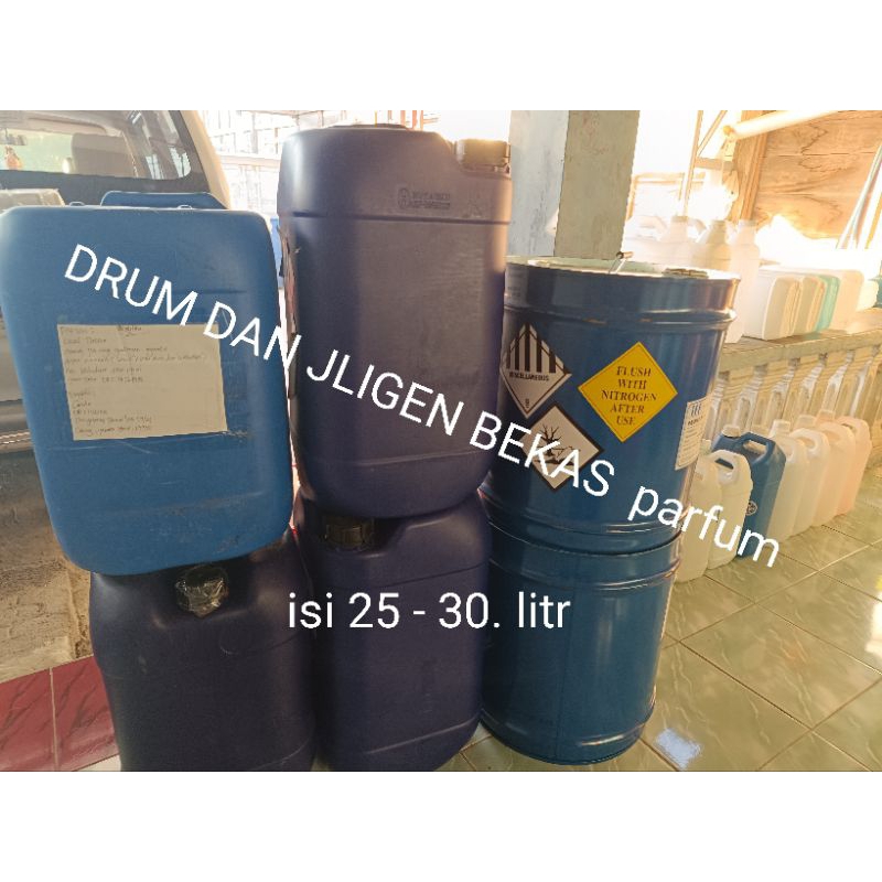 Drum  besi / jerigen 25 litr bekas parfum