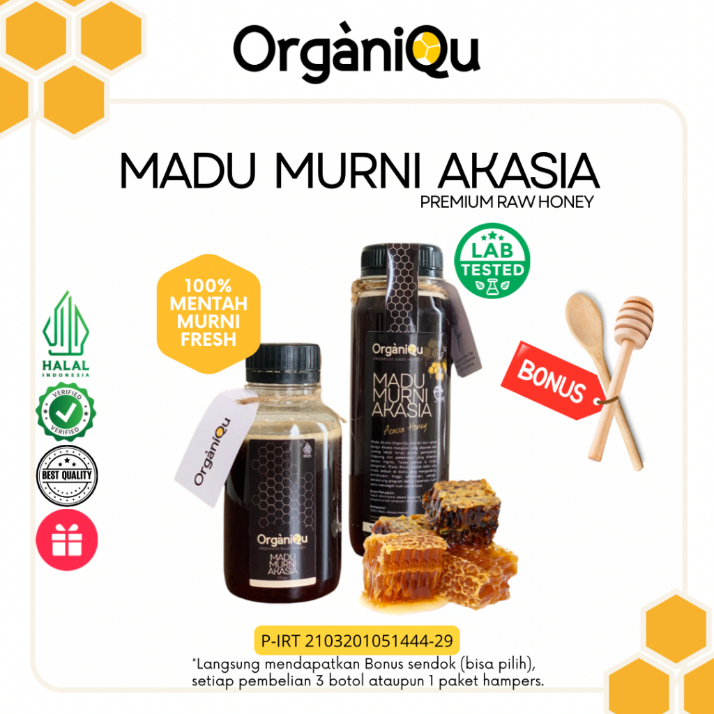 

OrgàniQu PREMIUM ACACIA RAW HONEY 1.000 gr / Madu Murni Akasia