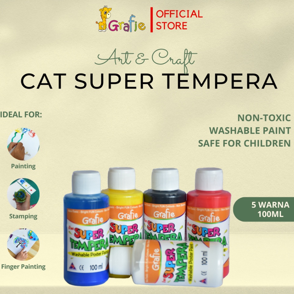 

KODE L6I GRAFIE Cat Finger Painting Anak Washable Poster Paint 5 Color 1ml