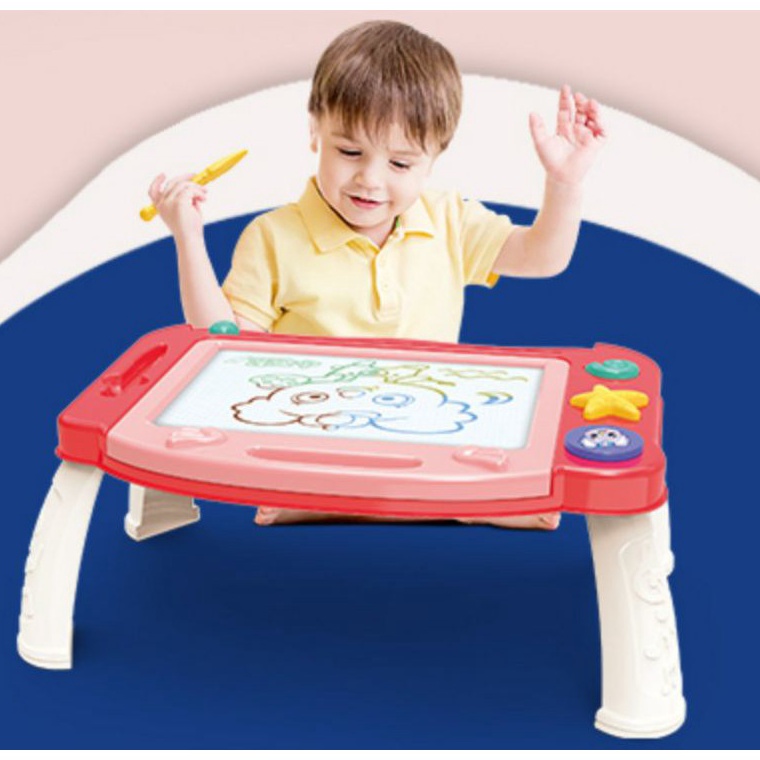 

KODE D1T Tma Mainan Basic Learning Table 3 in 1 Kotak Warna Painting board Meja Papan tulis magnetic AnakAnak