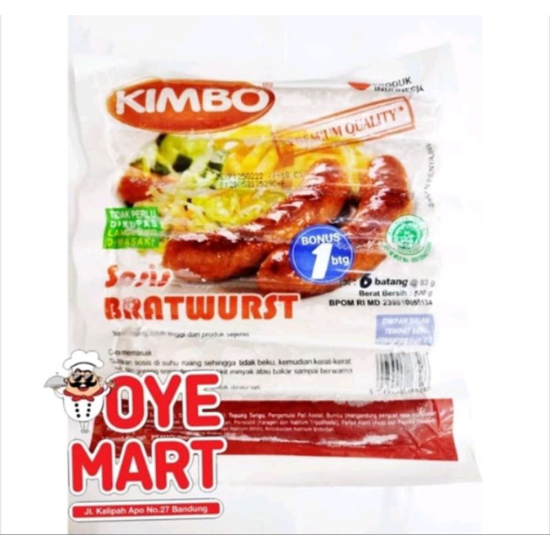 

Sosis Kimbo Bratwurst 500gr Sosis Sapi Dan Ayam Isi 6 Pcs