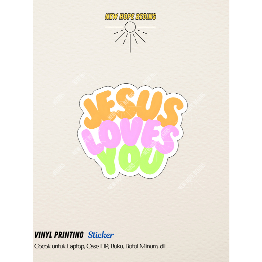 

STIKER ROHANI ALKITAB JESUS LOVES YOU / VINYL WATERPROOF ANTI AIR STICKER / STIKER AESTHETIC LAPTOP CASING HP BUKU HELM TUMBLR | NEW HOPE BEGINS