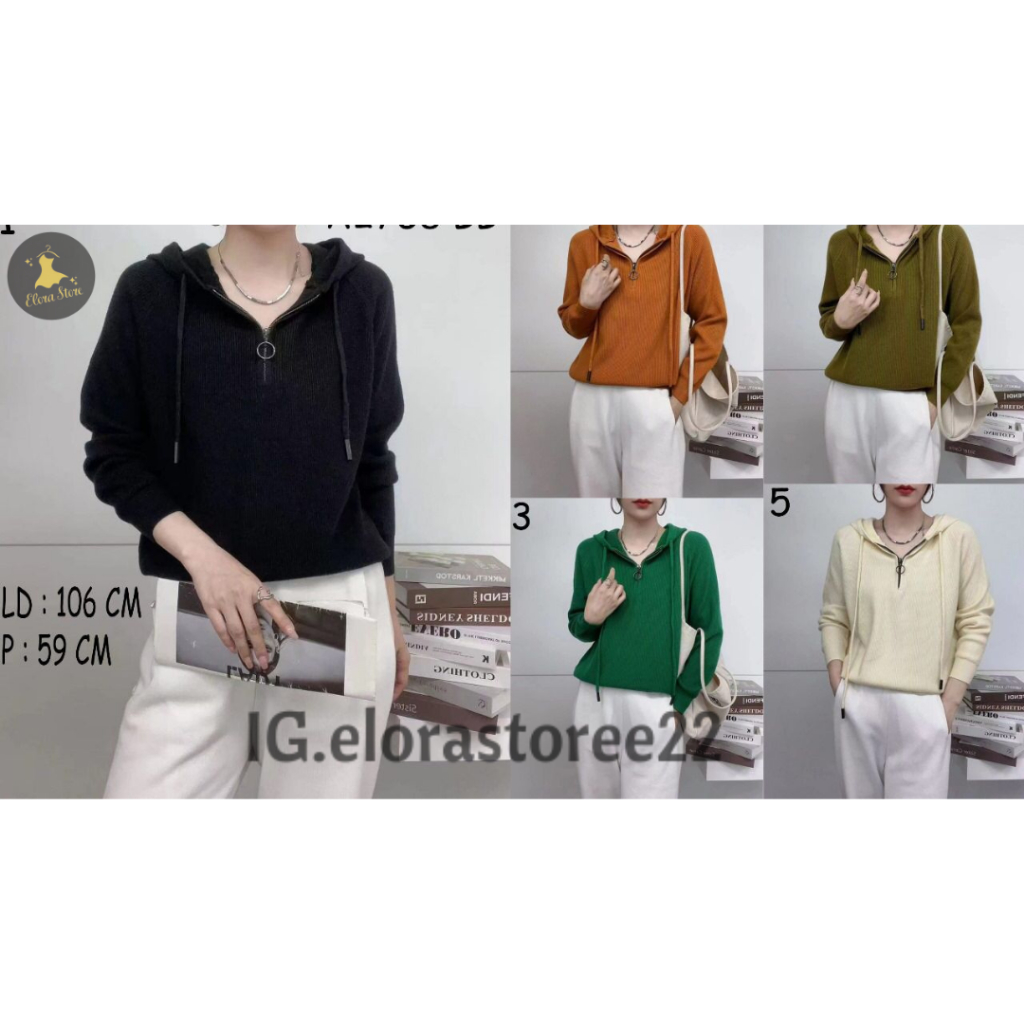 Hoodie Sweaters Jaket Rajut Import Premium - Atasan Wanita
