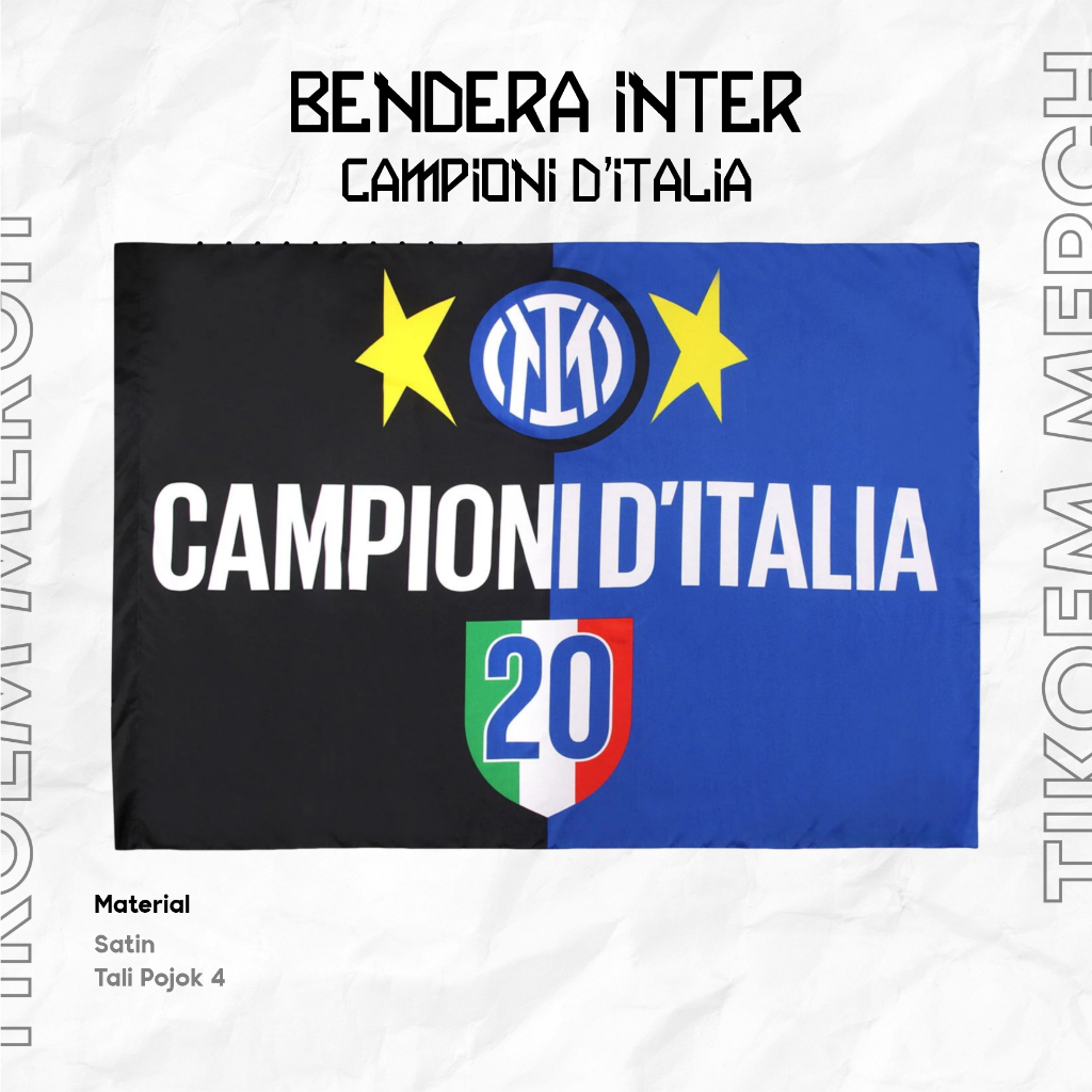 READY BENDERA INTER CAMPIONI D'ITALIA / BENDERA INTER SCUDETTO / BENDERA INTER MILAN