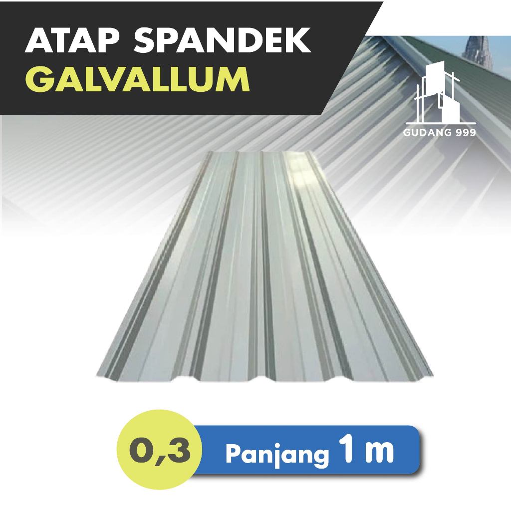 Spandek 0,3 mm x 1 m Real / Spandeck Galvalum / Atap Spandek / Roofdeck