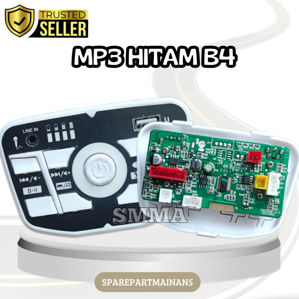 SMA5 || Tombol On Off+ MP3 USB Musik Hitam B4 Terbaru Mobil Mainan Aki Anak Remot Control