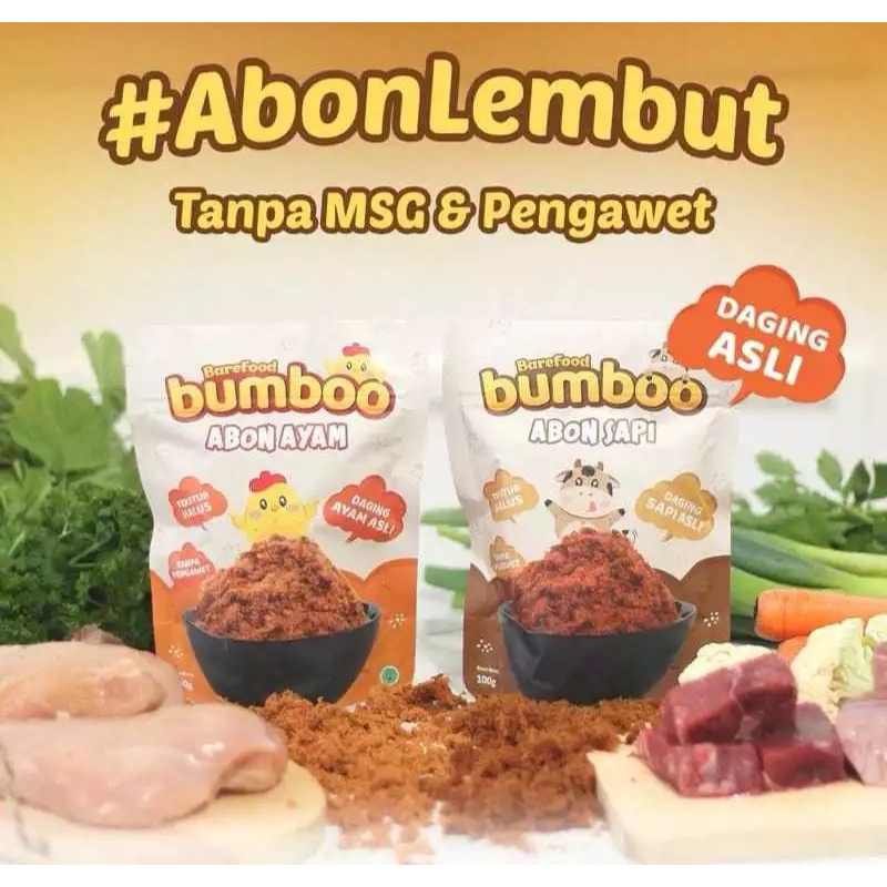 

Bumboo Abon Asli Rasa Sapi Dan Ayam Barefood / Abon Asli