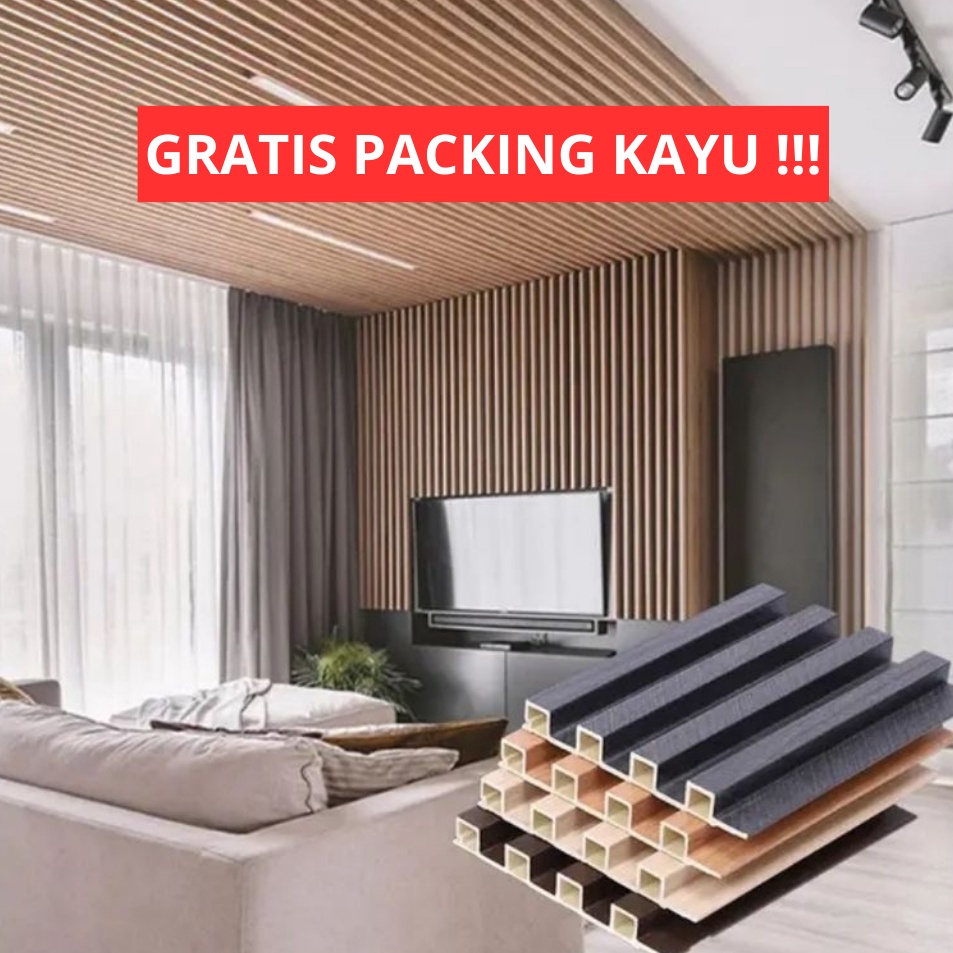 ys WPC Wood Wall Panel PVC Dekorasi Dinding Wallpanel WoodPanel Pengganti Stiker Hiasan Dinding Wall