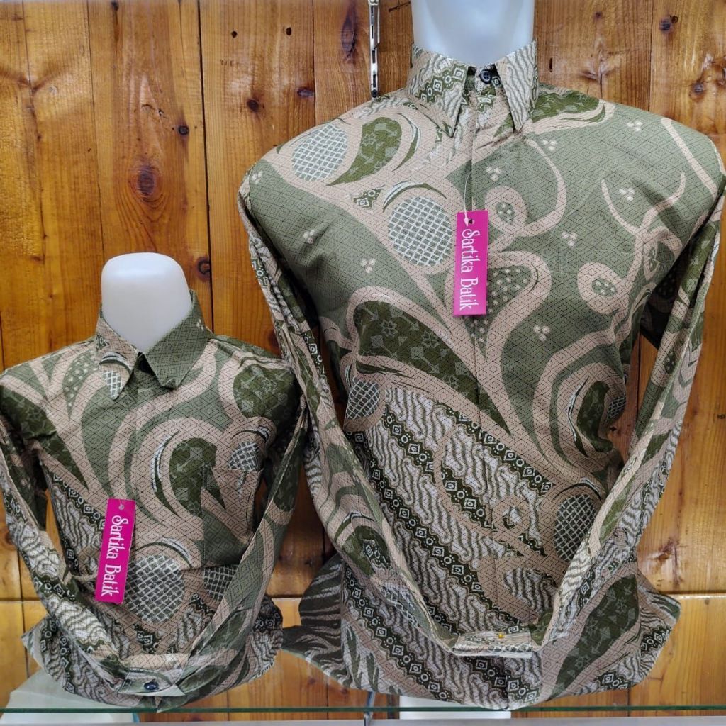 Batik Solo Premium Hijau Sage Couple Anak