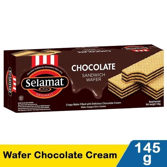 

Selamat Wafer Chcolate , Black Vanilla Sandwich Wafer 145g