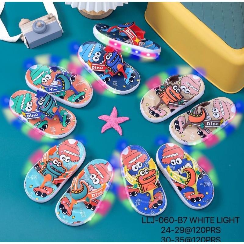 Sandal Jepit Anak Cowok Cewek Lampu LED Nyala Samping Karakter Spiderman/ Batman/ P.U.B.G/Ironman/To