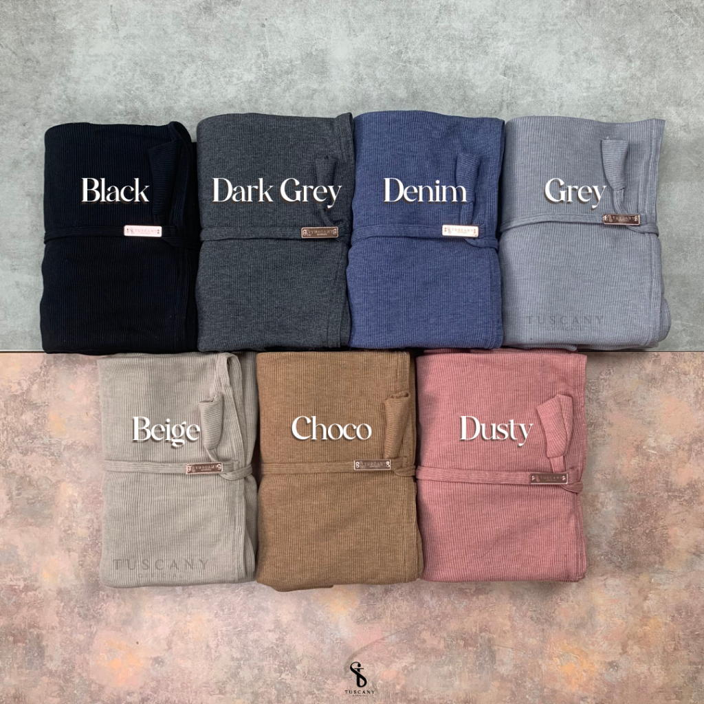 Tuscany Official - Rib Knit Bergo - Bergo Knit Tali Jumbo - Hijab Instan