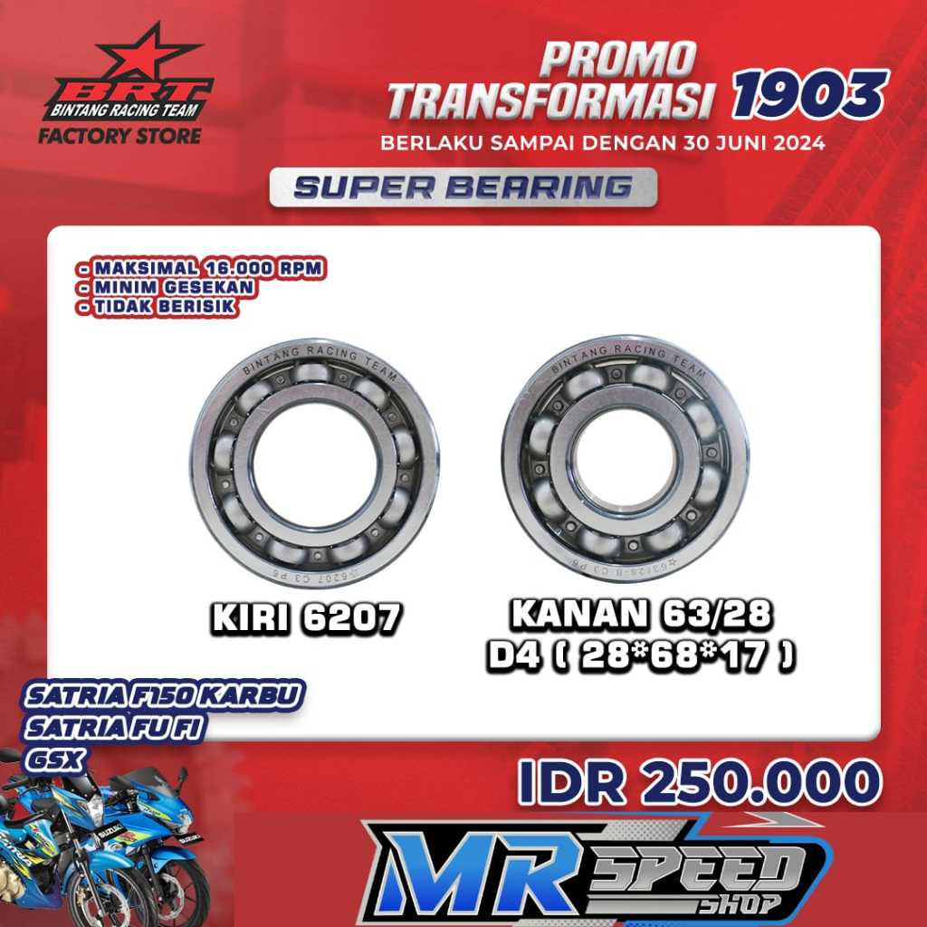 SUPER BEARING KRUK AS BRT SATRIA F150 KARBU / SATRIA FU FI / GSX