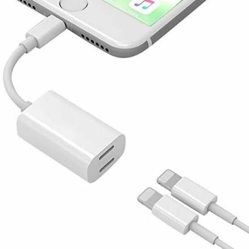 Cable Y Double Lightning Jack Converter 2in1 Y Cable For iPhone