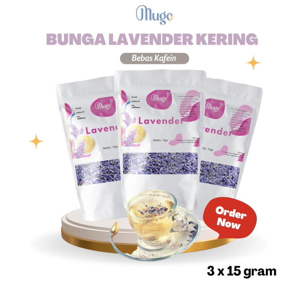 

Paket 3pcs Dried Lavender Tea| Teh Bunga Lavender Wangi Premium 15gr