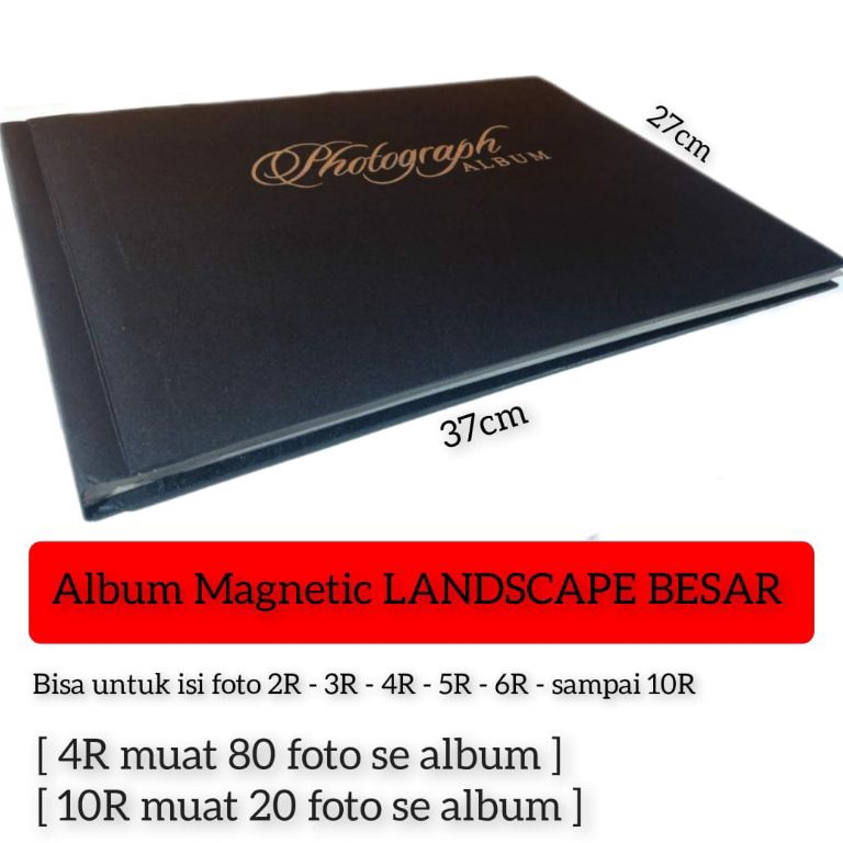 KODE V15O ALBUM FOTO PEREKAT LEBAR BLACKSHEET LANDSCAPE  FREE TAS