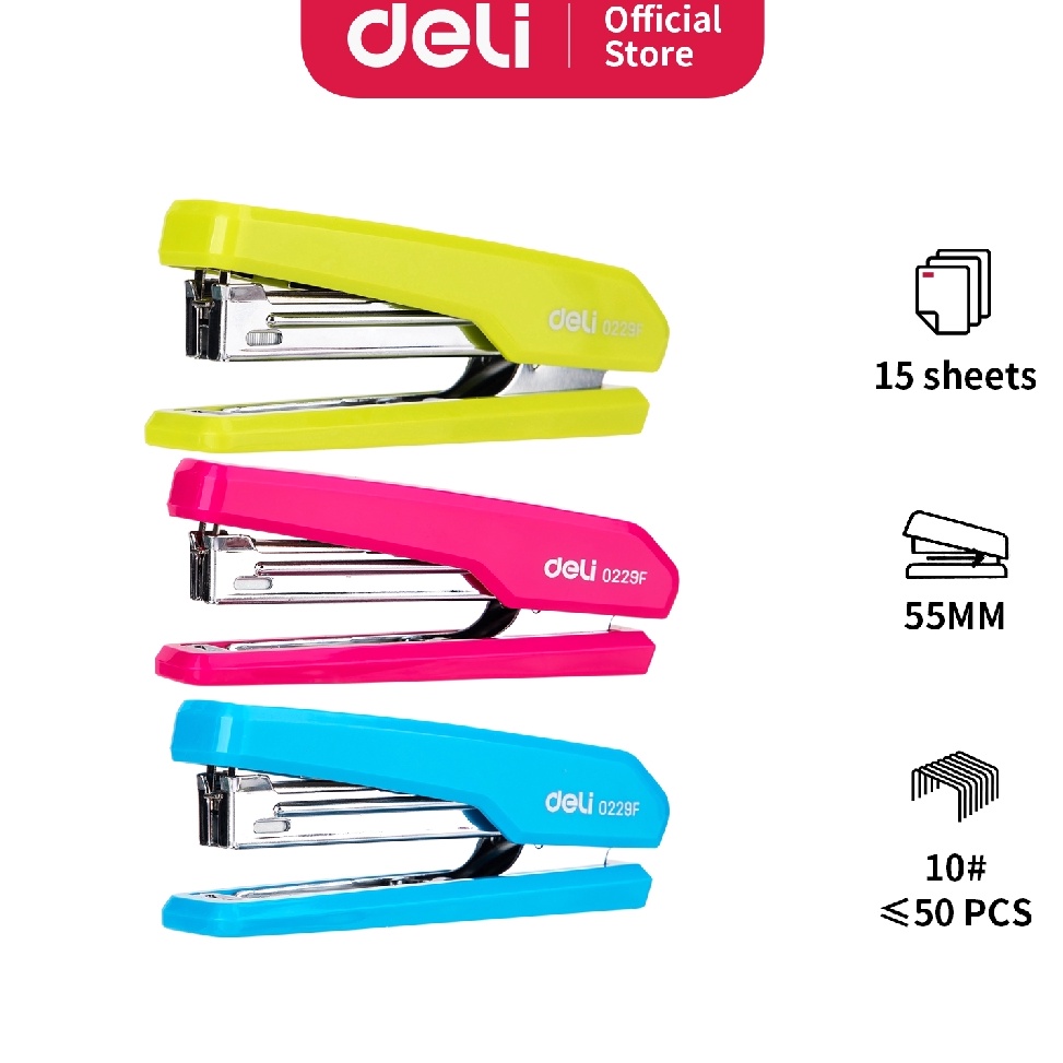 

ART T95G Deli Staples Stapler Tahan Lama Durable 1 15lembar sheets Biru Blue E229F