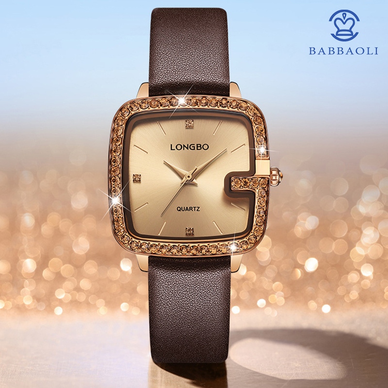 Jam Tangan Wanita Kotak Minimalis Retro Babbaoli seri Longbo