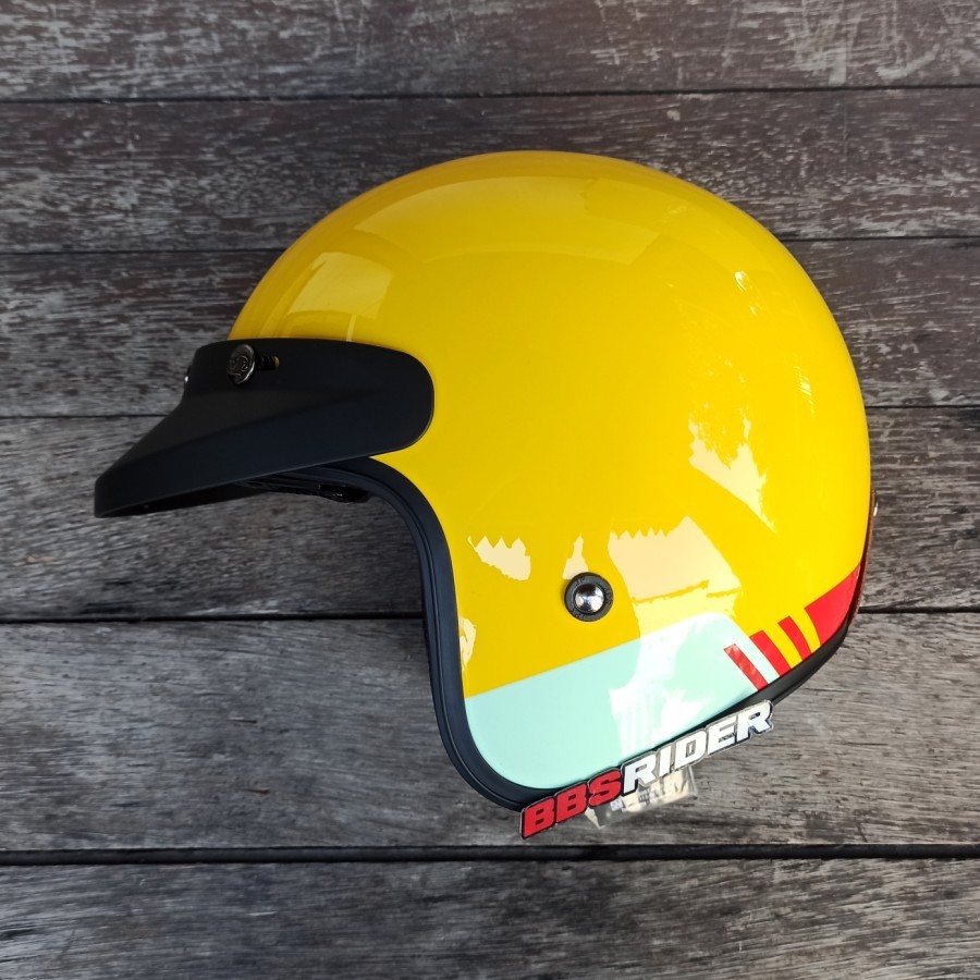 Helm JPX JP Retro New Bigie Combi - Yellow lemon Glossy