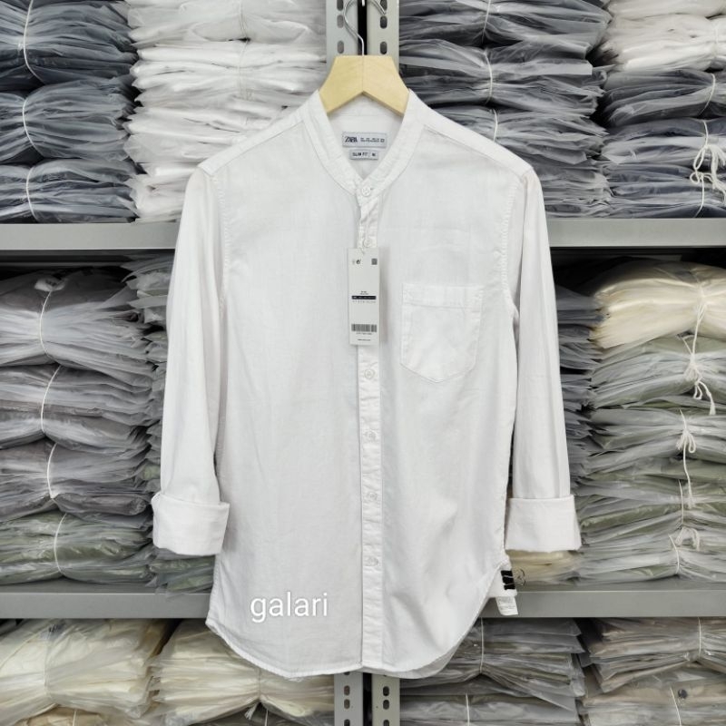 Kemeja Lengan panjang kerah Koko pria terbaru Kemeja polos kerah Koko pria terbaru