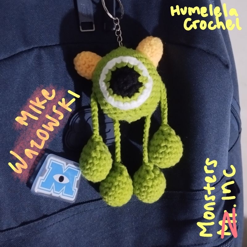 [Pre-Order] Amigurumi Monster Inc Mike Wazowski  Keychain (Gantungan/boneka Mike Wazowski Monster In