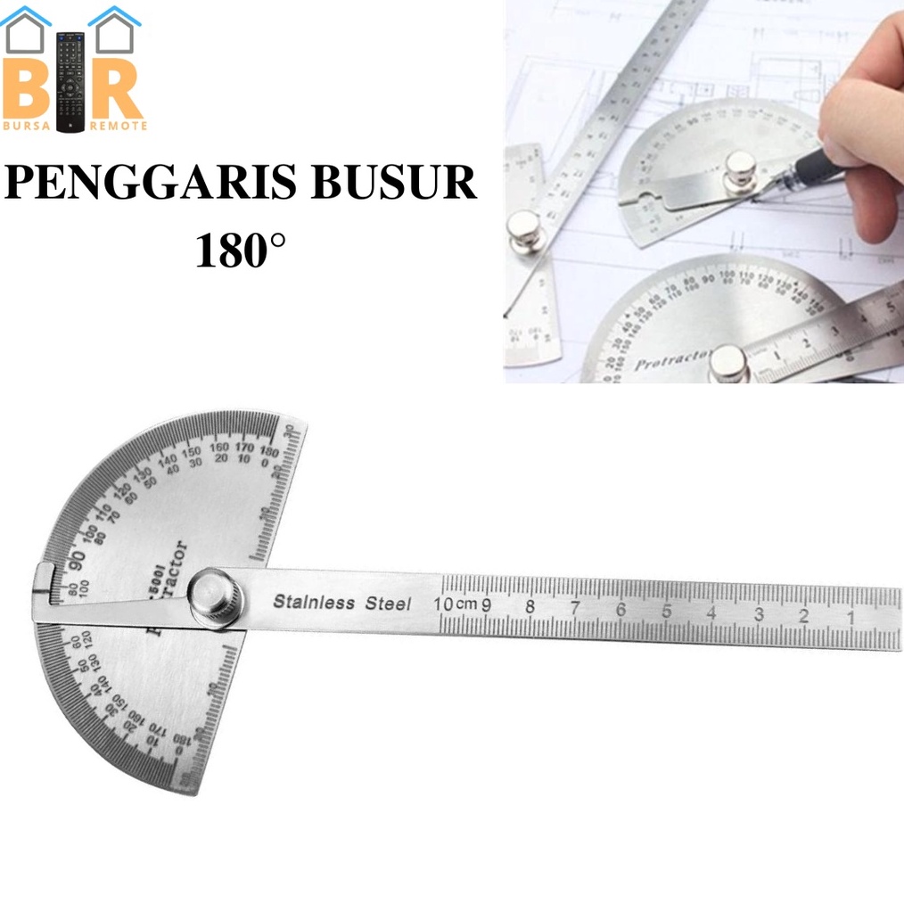 

ART V25B Penggaris Busur 18 Derajat Bahan Stainless Steel Goniometer Alat Ukur Sudut