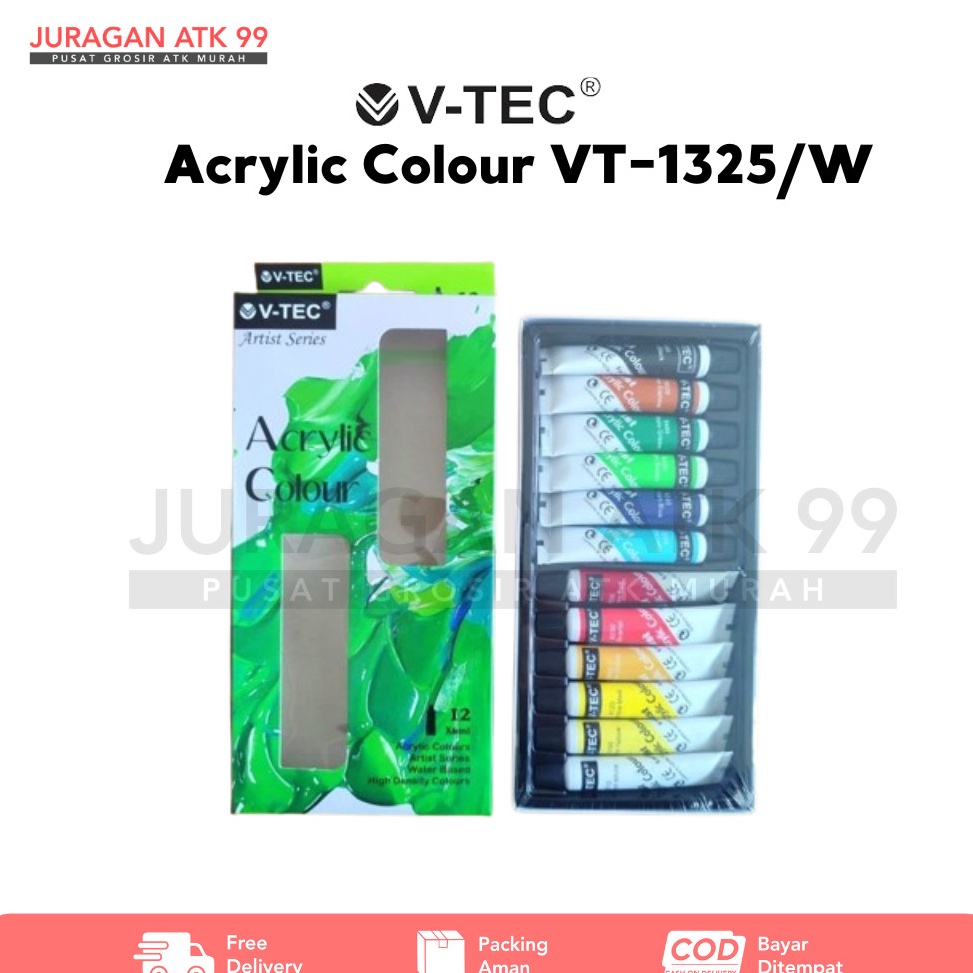 

ART Y55H Acrylic Colour Cat Akrilik 12 Warna 6ML VTec VT612A