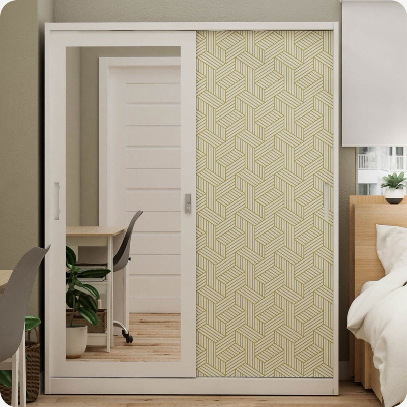 Lemari pakaian besi pintu sliding panjang 150