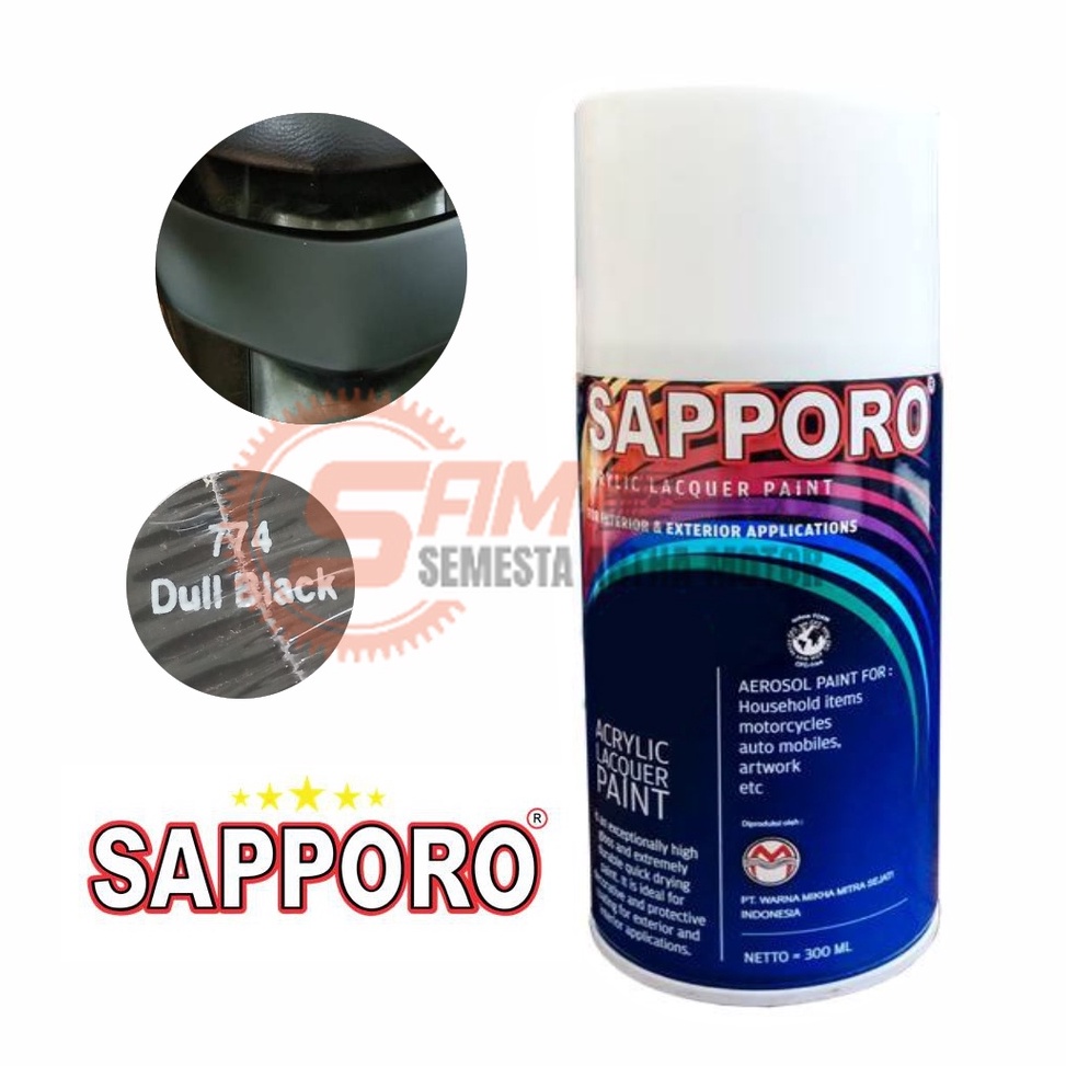 

ART T83D Cat Semprot Sapporo 774 Black Dull Colour Spray Warna Hitam Doff Pilox Pernis