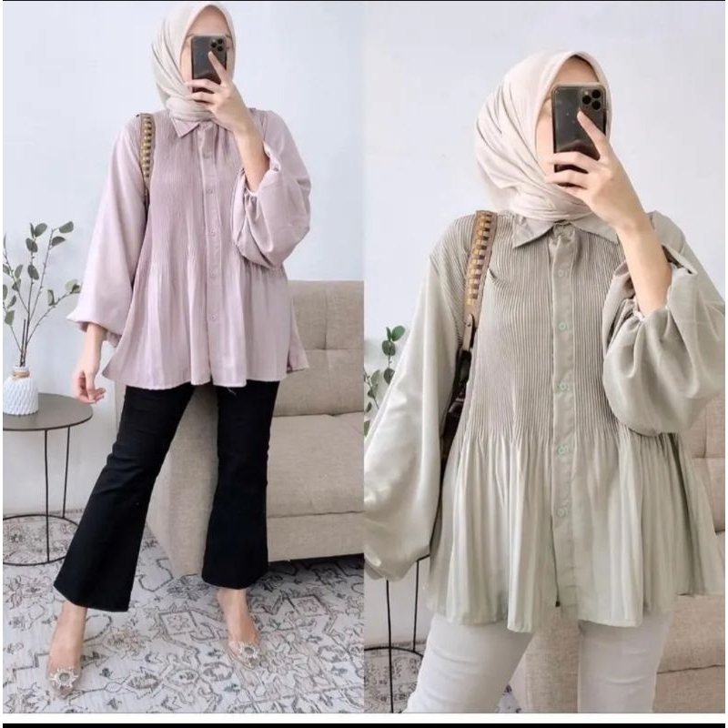 Blouse plisket/Blouse/kemeja plisket /plisket/blouse kekinian