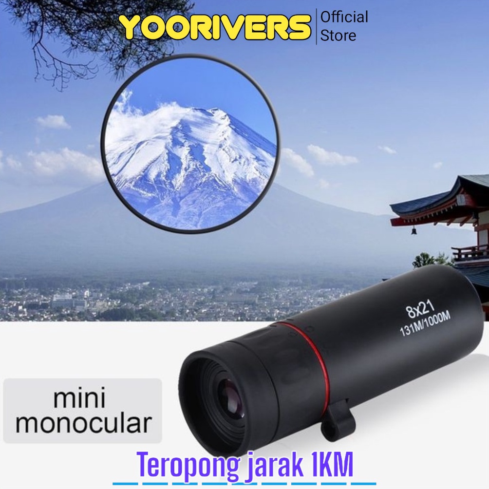 Teropong Single 3x25 1x Scope waterproof Monocular Optical  Monocular Night Vision Focus Telescope Z