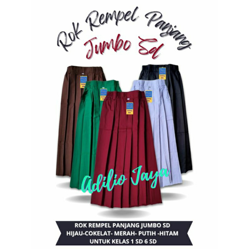 ROK JUMBO SD SERAGAM SEKOLAH SD ROK REMPEL PANJANG SD JUMBO