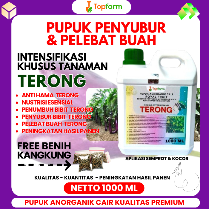 Pupuk Pelebat Buah Terong / Pupuk Pelebat Buah Terong Lalap / Pupuk Pelebat Buah Terong Ungu / Pupuk