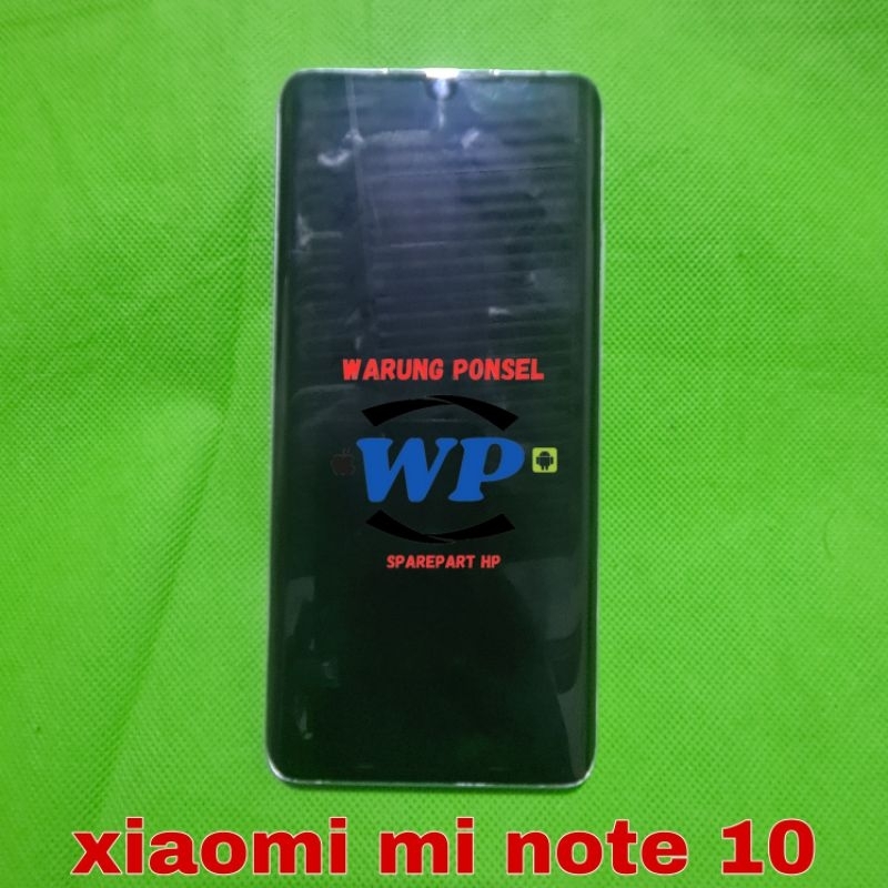 LCD PLUS FRAME SIDIK JARI XIAOMI MI NOTE 10 ORI COPOTAN NORMAL