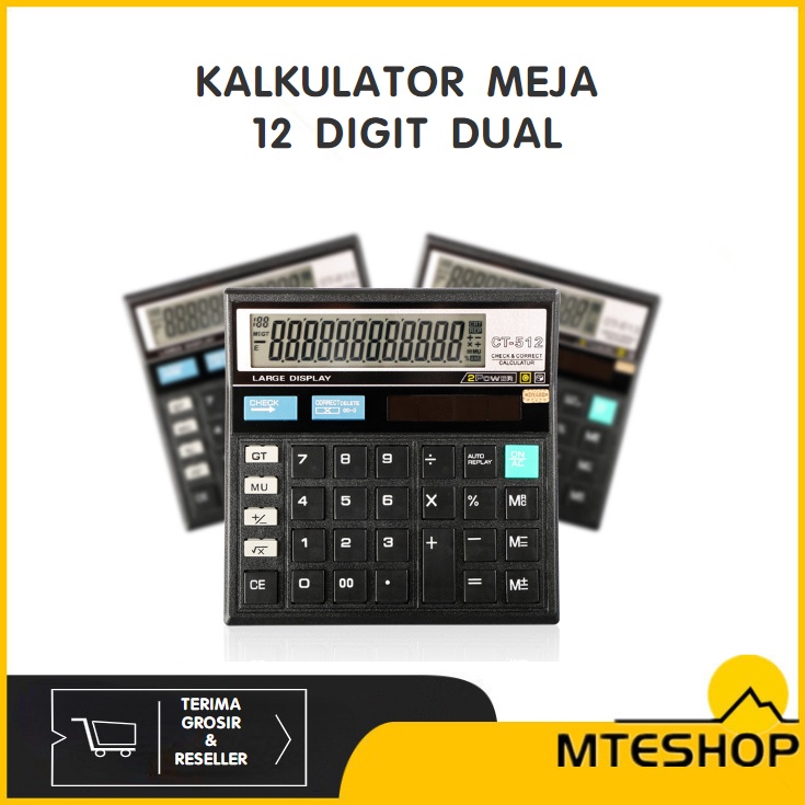 

ART F74R MTE Kalkulator Meja 12 Digit Dual Power Layar LCD