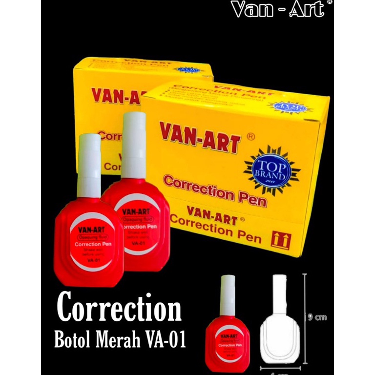 

ART R24K HARGA 1 KOTAK ISI 12 Correction fluid tipex cair botol merah correction pen botol merah stipo cair tipex botol merah