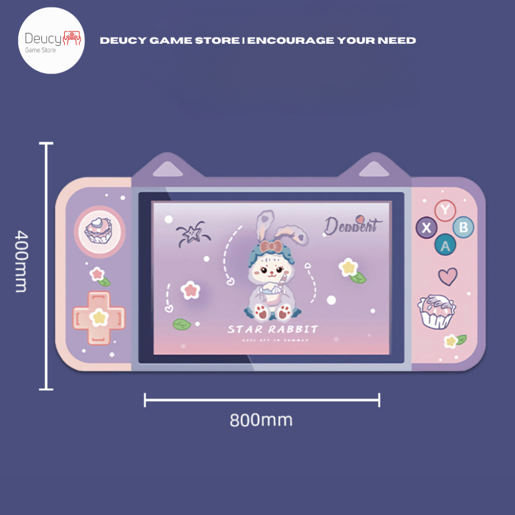Anti Slip Cute Character Big Size Premium Deskmat Nintendo Switch With Ear Theme
