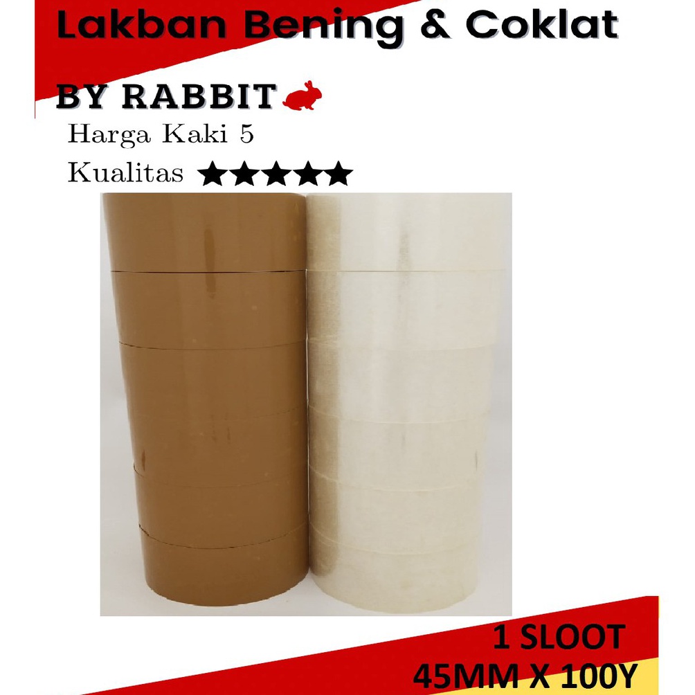 

ART A3C LAKBAN 45MM x 1YARD 45MC LAKBAN BENING COKLAT 1SLOT 6ROL