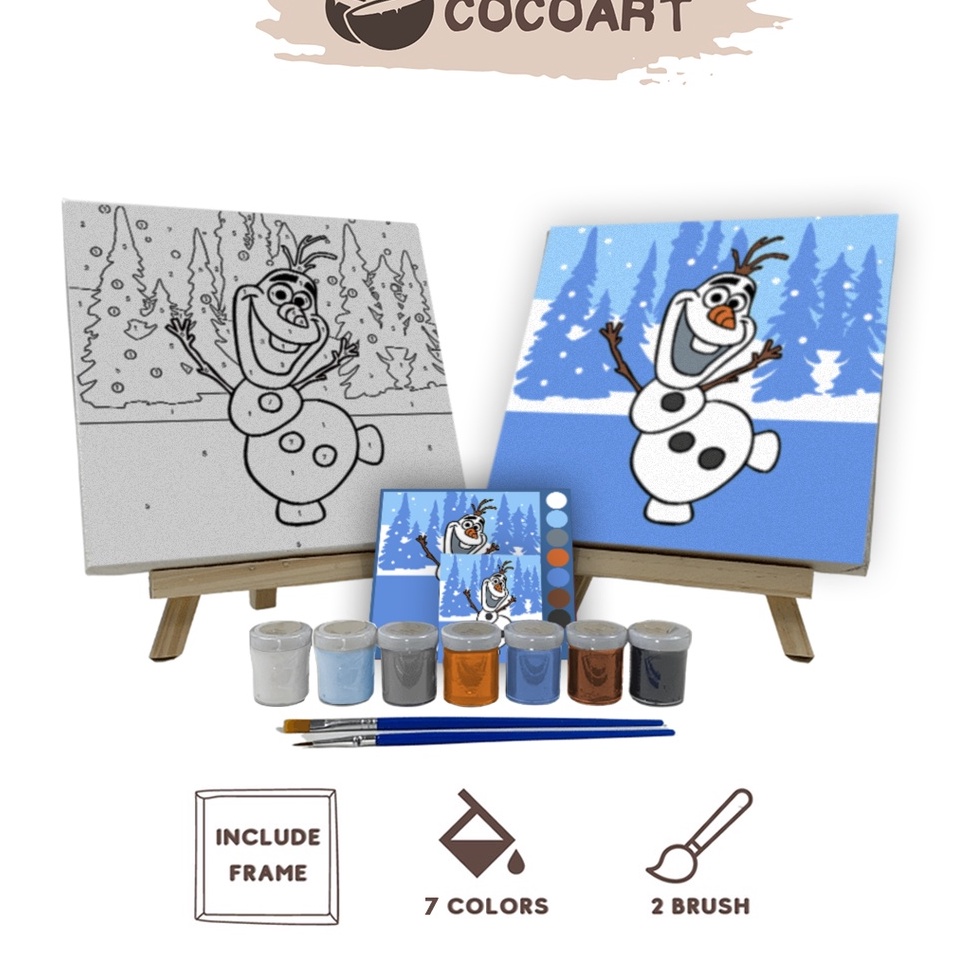 

ART B89X Paint By Number Kit Winter Olaf Cocoartid I Kanvas 2 x 2 cm