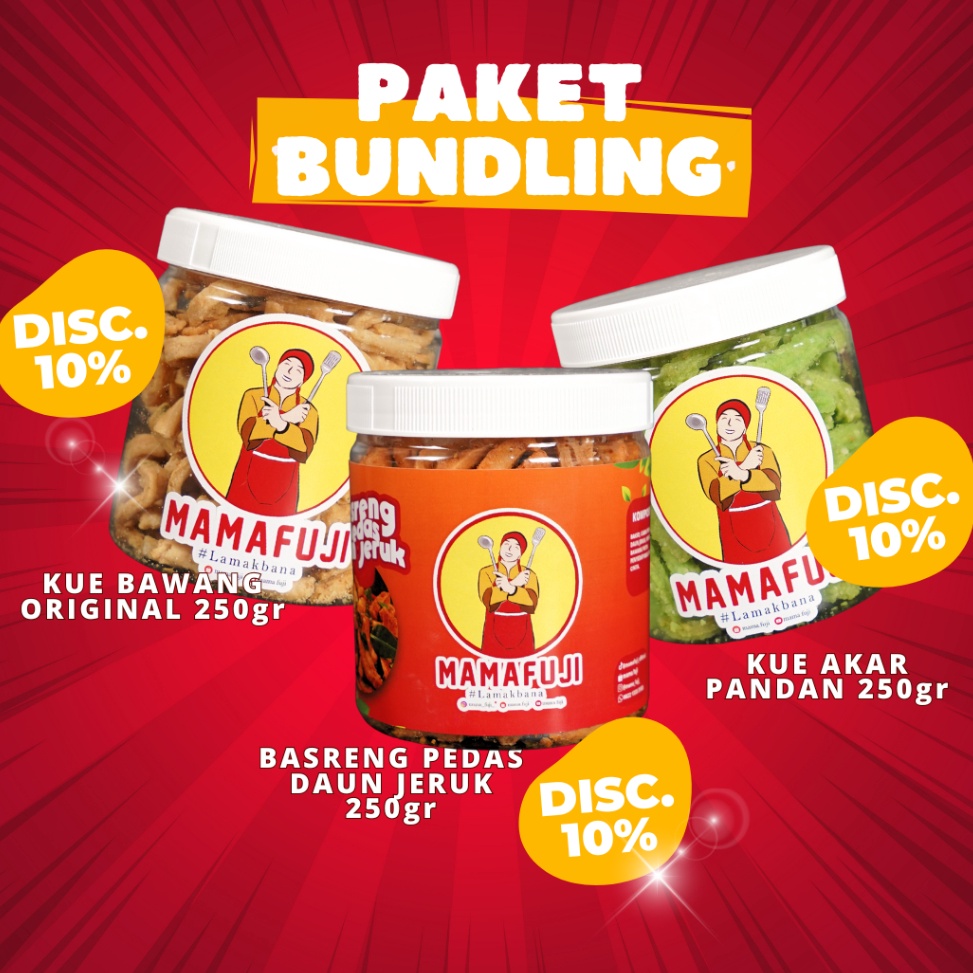 

Dikirim secepatnya Mamafuji HEMAT Paket Kue Bawang BEST SELLER Mama Fuji