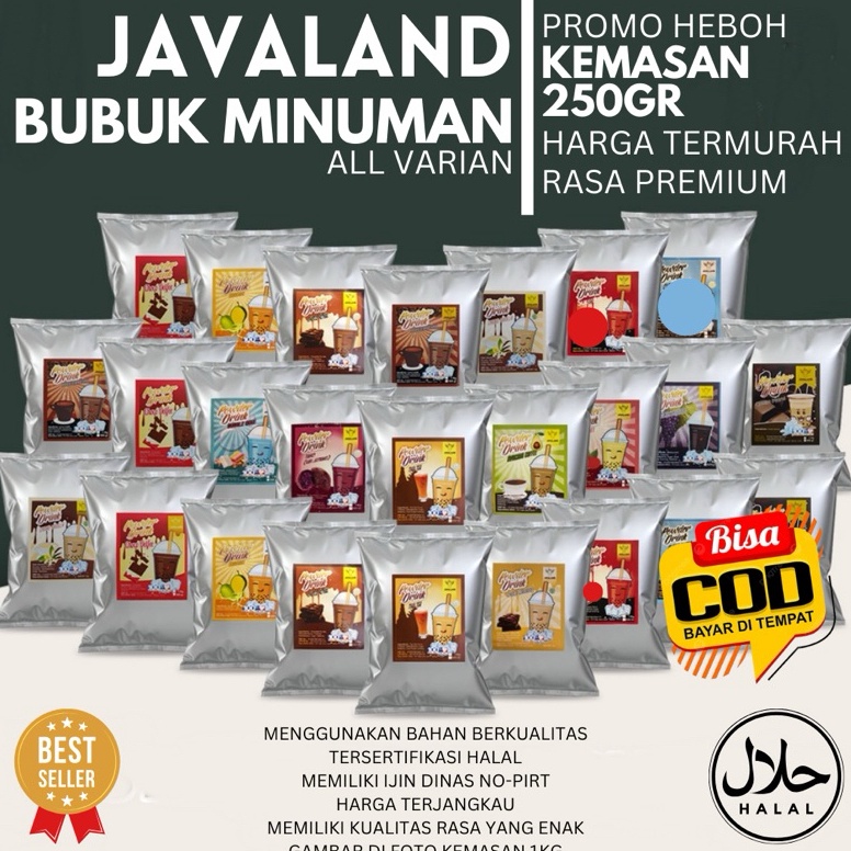 

Pasti Laku Javaland Mix Bubuk Minuman Boba Kekinian Aneka Rasa 25gr